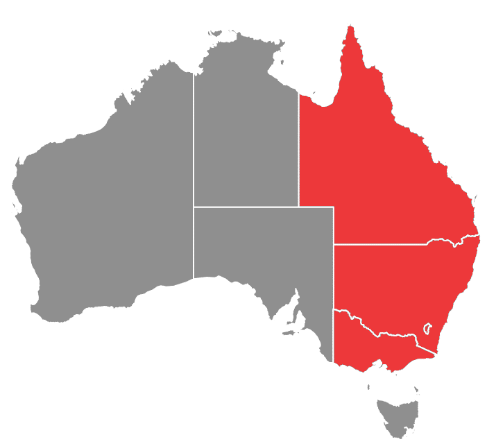 States serviced by Lab Managed Services in red